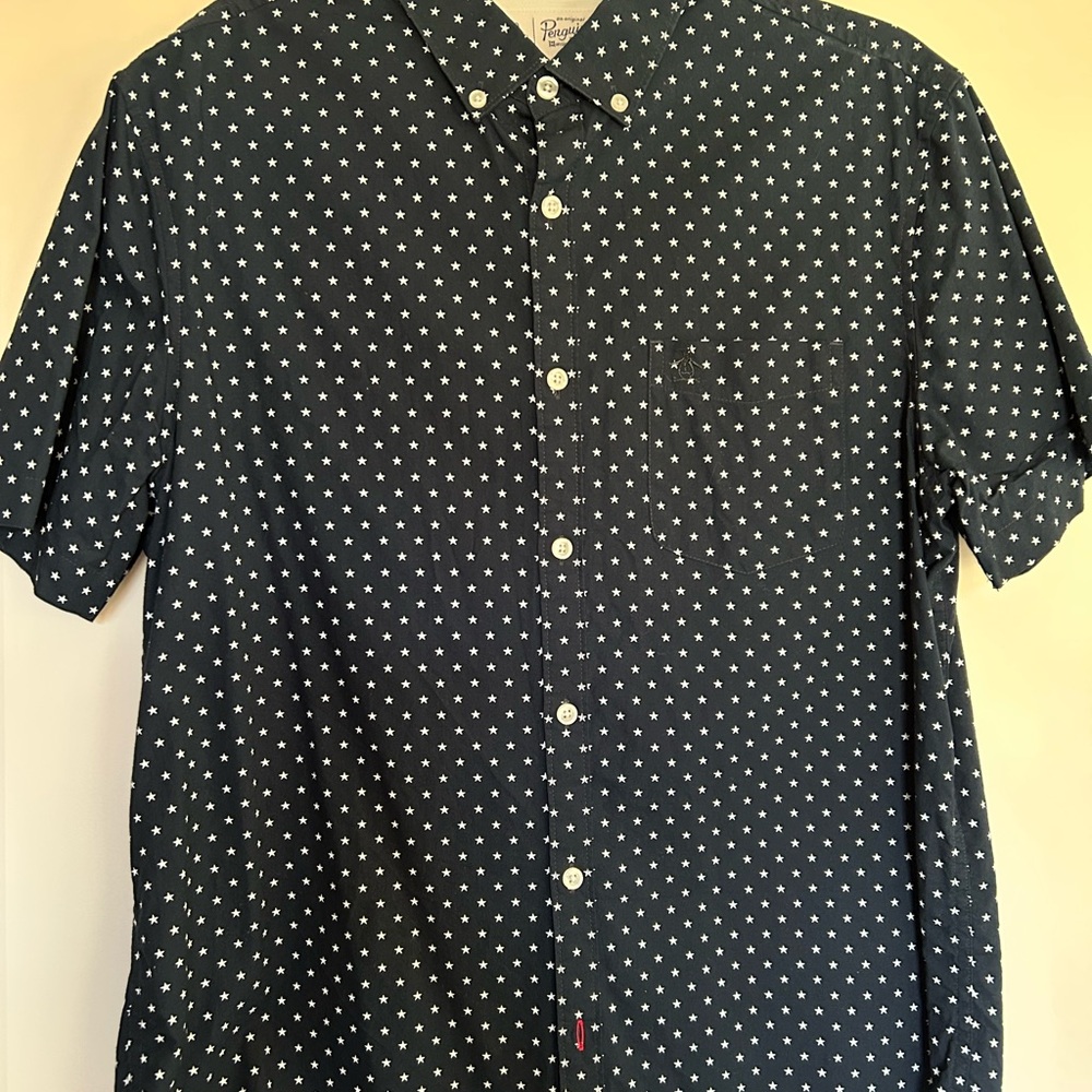 Original Penguin Dark Blue Star Pattern Shirt